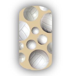Volleyballs over a Cream Background Nail Wraps