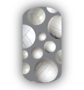Volleyballs over a Dark Gray Background Nail Wraps