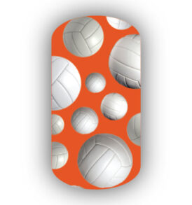 Volleyballs over a Dark Orange Background Nail Wraps