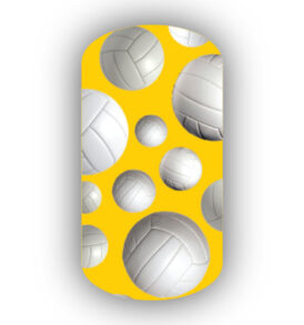 Volleyballs over a Gold Background Nail Wraps