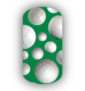 Volleyballs over a Kelly Green Background Nail Wraps
