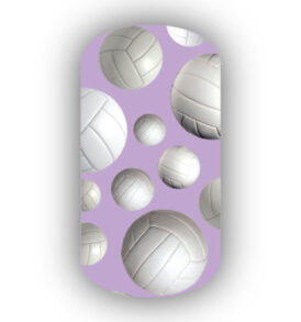 Volleyballs over a Lavender Background Nail Wraps