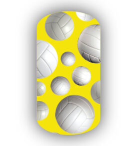 Volleyballs over a Lemon Background Nail Wraps