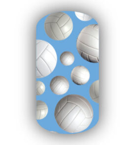 Volleyballs over a Light Blue Background Nail Wraps
