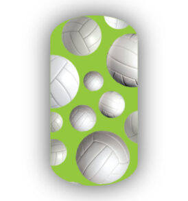Volleyballs over a Lime Background Nail Wraps
