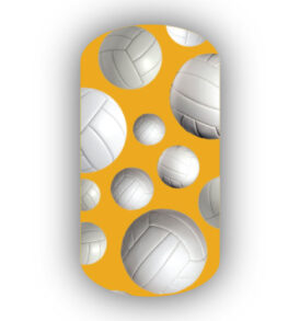 Volleyballs over a Mustard Background Nail Wraps