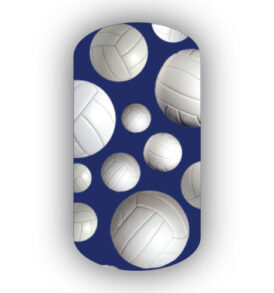 Volleyballs over a Navy Blue Background Nail Wraps