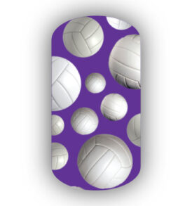 Volleyballs over a Purple Background Nail Wraps