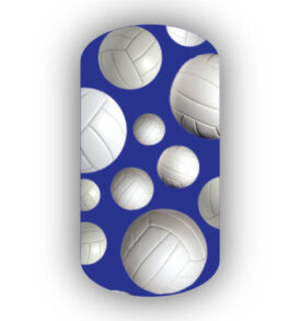 Volleyballs over a Royal Blue Background Nail Wraps