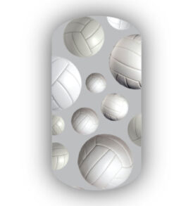 Volleyballs over a Silver Background Nail Wraps