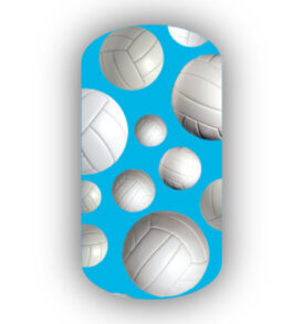 Volleyballs over a Teal Background Nail Wraps