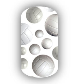 Volleyballs over a White Background Nail Wraps