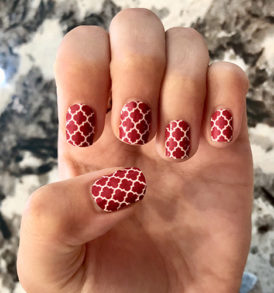 Crimson Moroccan Tile Nail Art Designs