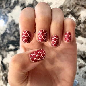 Crimson Moroccan Tile Nail Art Designs