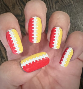 Chiefs Red and Gold Football Stitching Nail Strips
