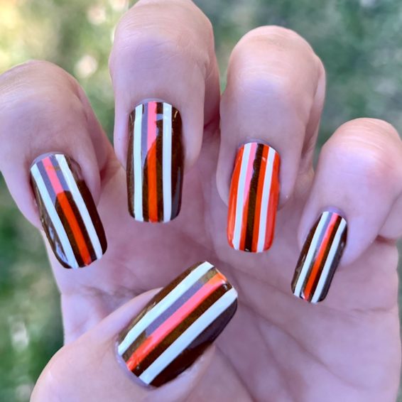 Cleveland Browns Nail Art Design