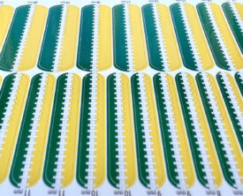 Green and Gold Football Stitching Nail Stickers