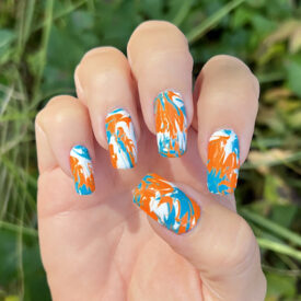 Miami Dolphins Paint Splatter Nail Wraps