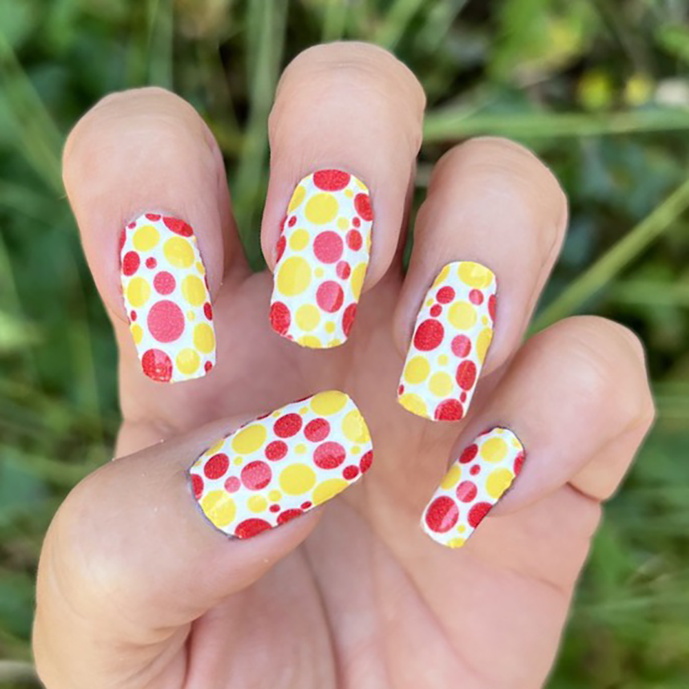 Abstract Floral Nail Art Design - May contain traces of polish