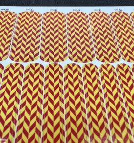 Red and Gold Herringbone Nail Stickers