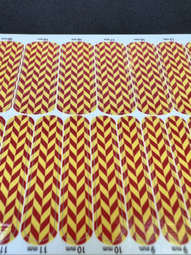 Red and Gold Herringbone Nail Stickers