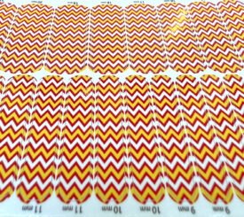 Red White and Gold Chevron Fingernail Stickers