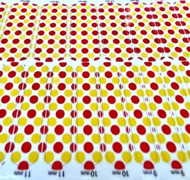 White With Gold Red Retro Polka Dots Nail Stickers