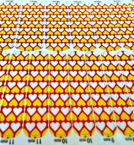 Gold & White Hearts over a Red Background Nail Stickers
