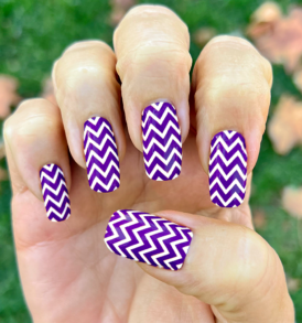 Purple White Chevron Nail Stickers