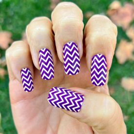 Purple White Chevron Nail Stickers