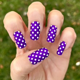 Purple with White Small Polka Dots Nail Art Stickers