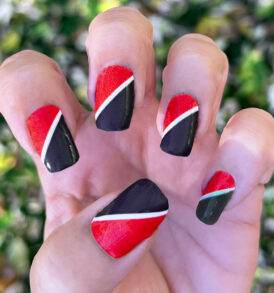 Red White Black Diagonal Stripe Nail Stickers