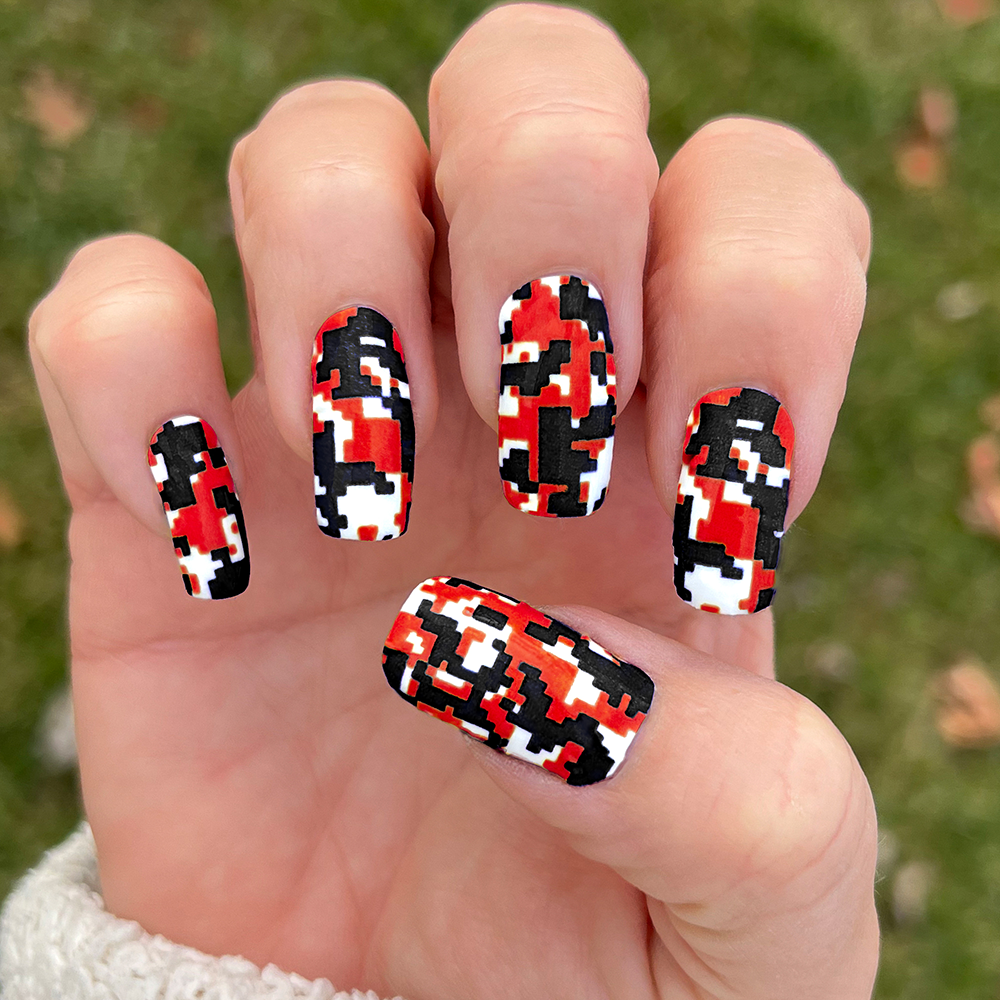 Nails of the week – black with red glitter French manicure | So Many Lovely  Things