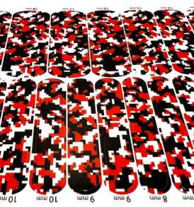 Black White Red Digi Camouflage Nail Wraps