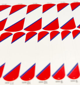 White Royal Blue Red Diagonal Stripe Nail Wrap Sheet