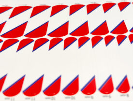 White Royal Blue Red Diagonal Stripe Nail Wrap Sheet