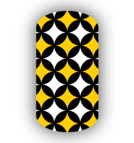Black circles with yellow and white centers nail art designs wraps stickers